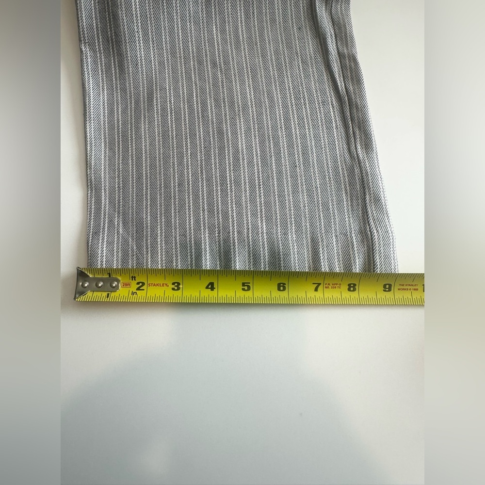 New J. Jill Light Gray Striped Wide - Leg Linen Stretch Pants Size 12 Petite - Picture 12 of 12